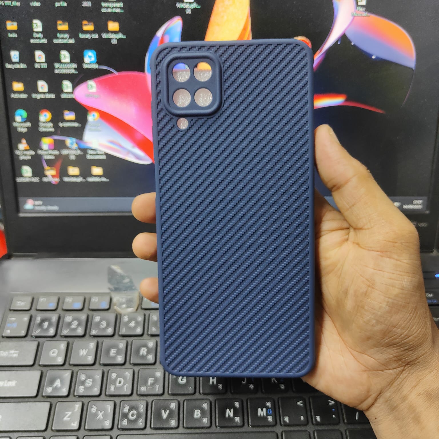 Picture of For Samsung Galaxy A22 4G / F22 / M32 4G Unique Silicone Fiber Premium Back Cover