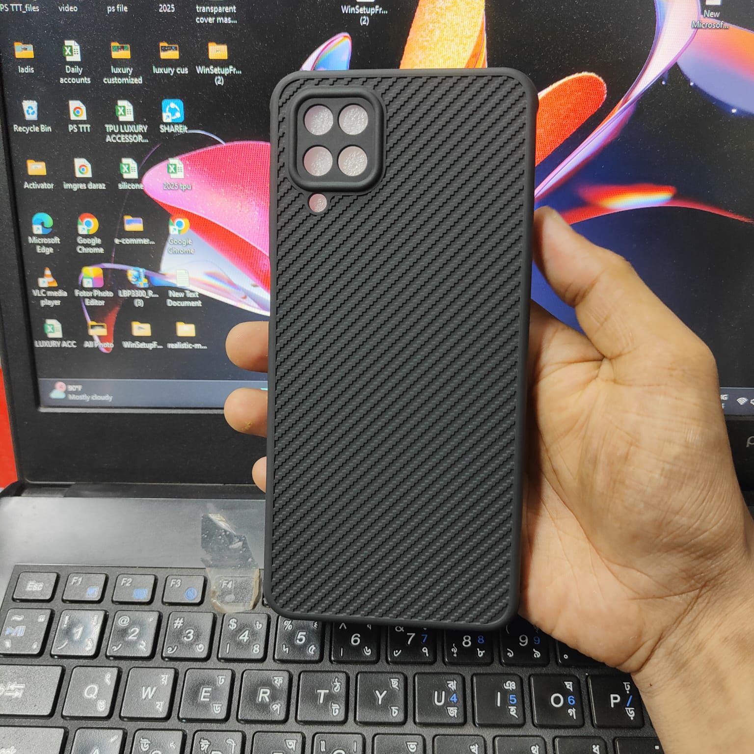 Picture of Samsung Galaxy A12 / M12 / F12 Unique Silicone Fiber Premium Back Cover