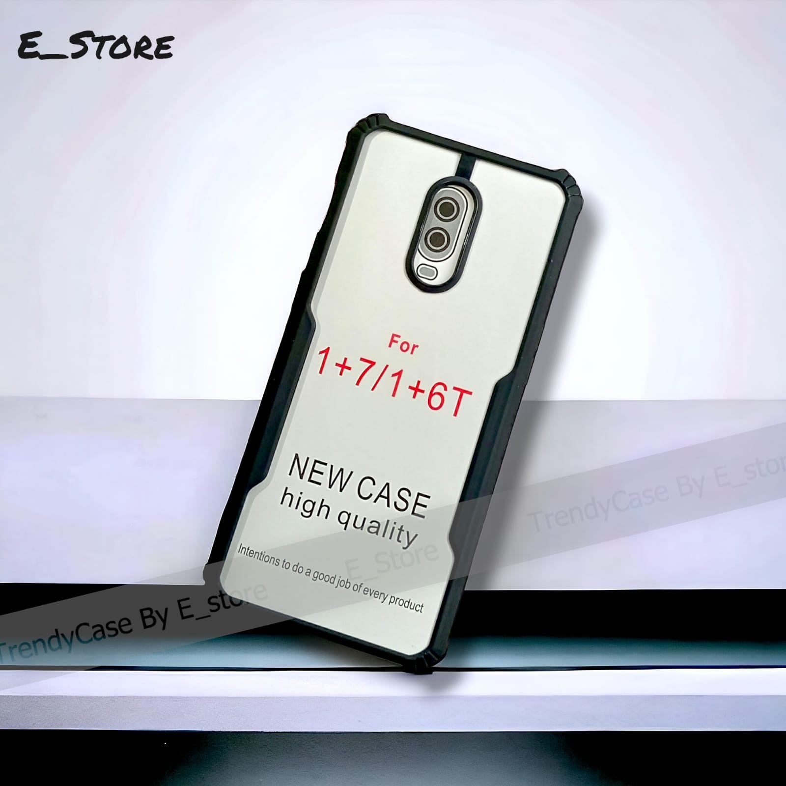 Picture of For OnePlus 7 / OnePlus 6T (1+7 / 1+6T) Edge-Reinforced Shockproof Cushion Back Clear Hybrid Transparent Hard Cover Casing