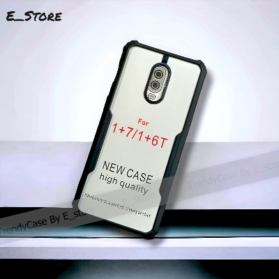 Picture of For OnePlus 7 / OnePlus 6T (1+7 / 1+6T) Edge-Reinforced Shockproof Cushion Back Clear Hybrid Transparent Hard Cover Casing
