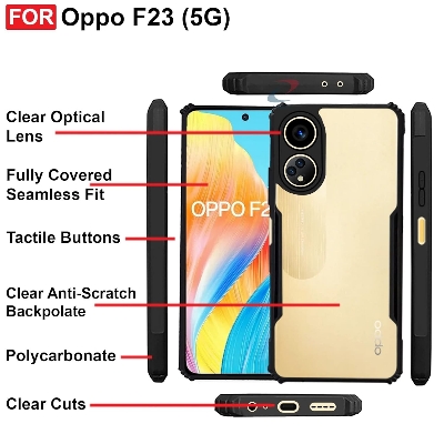 Picture of Oppo F23 5G / Oppo A1 5G / Oppo A98 5G Edge-Reinforced Shockproof Cushion Back Clear Hybrid Transparent Hard Cover Case