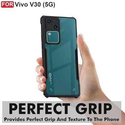 Picture of For Vivo V30 / Vivo S18 Edge-Reinforced Shockproof Cushion Back Clear Hybrid Transparent Hard Cover Casing
