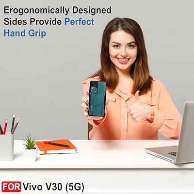Picture of For Vivo V30 / Vivo S18 Edge-Reinforced Shockproof Cushion Back Clear Hybrid Transparent Hard Cover Casing