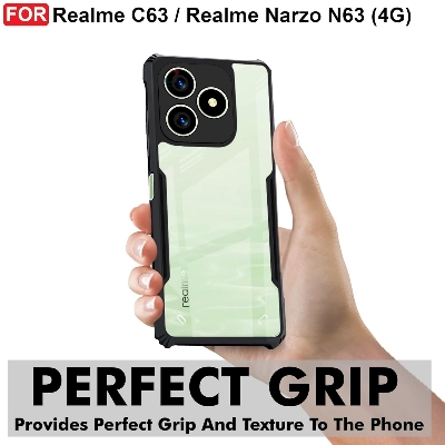 Picture of Realme C63 / Realme Narzo N63 Edge-Reinforced Shockproof Hybrid Clear Transparent Back Cover Case