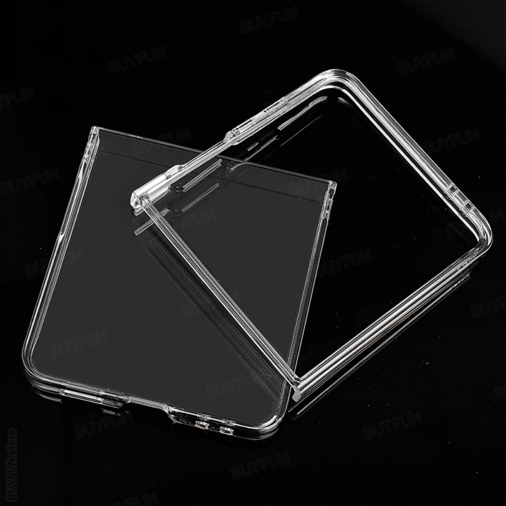 Picture of Samsung Galaxy Z Flip 7 5G Folding Hard Case with Hinge Protection – Transparent Anti-Fall Protective Back Cover