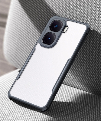 Picture of CEDO iQOO Neo 10/Neo 10 Pro Back Case Cover | Camera Protection Shockproof Bumper-Edge | Acrylic Crystal Clear 360 Degree Protection TPU+PC | Transparent Eagle Back Case Cover (Black) iQOO Neo 10/Neo 10 Pro