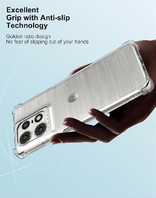 Picture of For Motorola Edge 50 Pro 5G Premium Silicone Case Crystal Clear Soft TPU Ultra-Thin Transparent Flexible Protective Mobile Phone Back Cover
