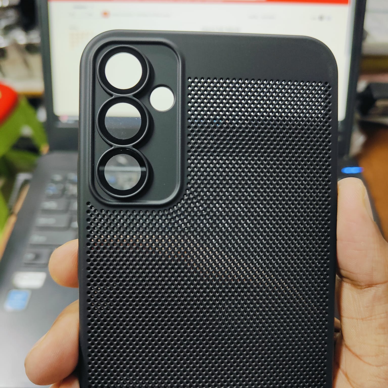Picture of Cooling Mesh Metal Lens Protection Phone Case For Samsung Galaxy A34 Slim Cover