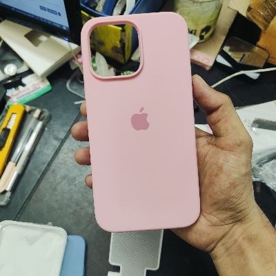 Picture of For Apple iPhone 14 Pro Max Soft Microfiber Cloth Back Full Protection Case Cover Cwith Logo Soft Silicone Rubber Phone Case