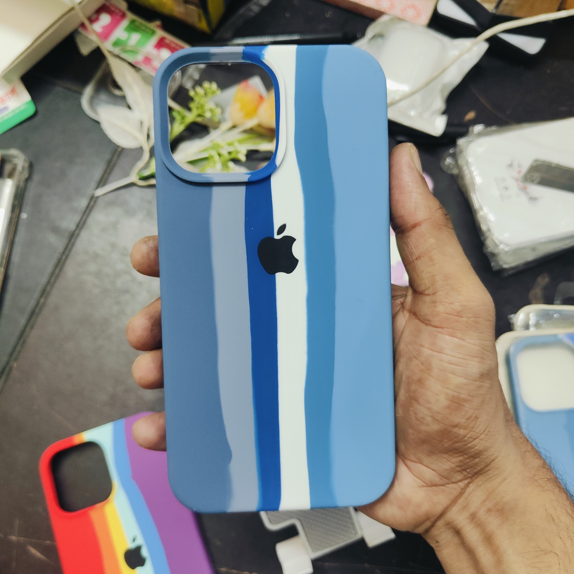 Picture of For Apple iPhone 13 Pro Max Official Rainbow Soft Logo Matte Ultra-Slim Phone Case Back Cover