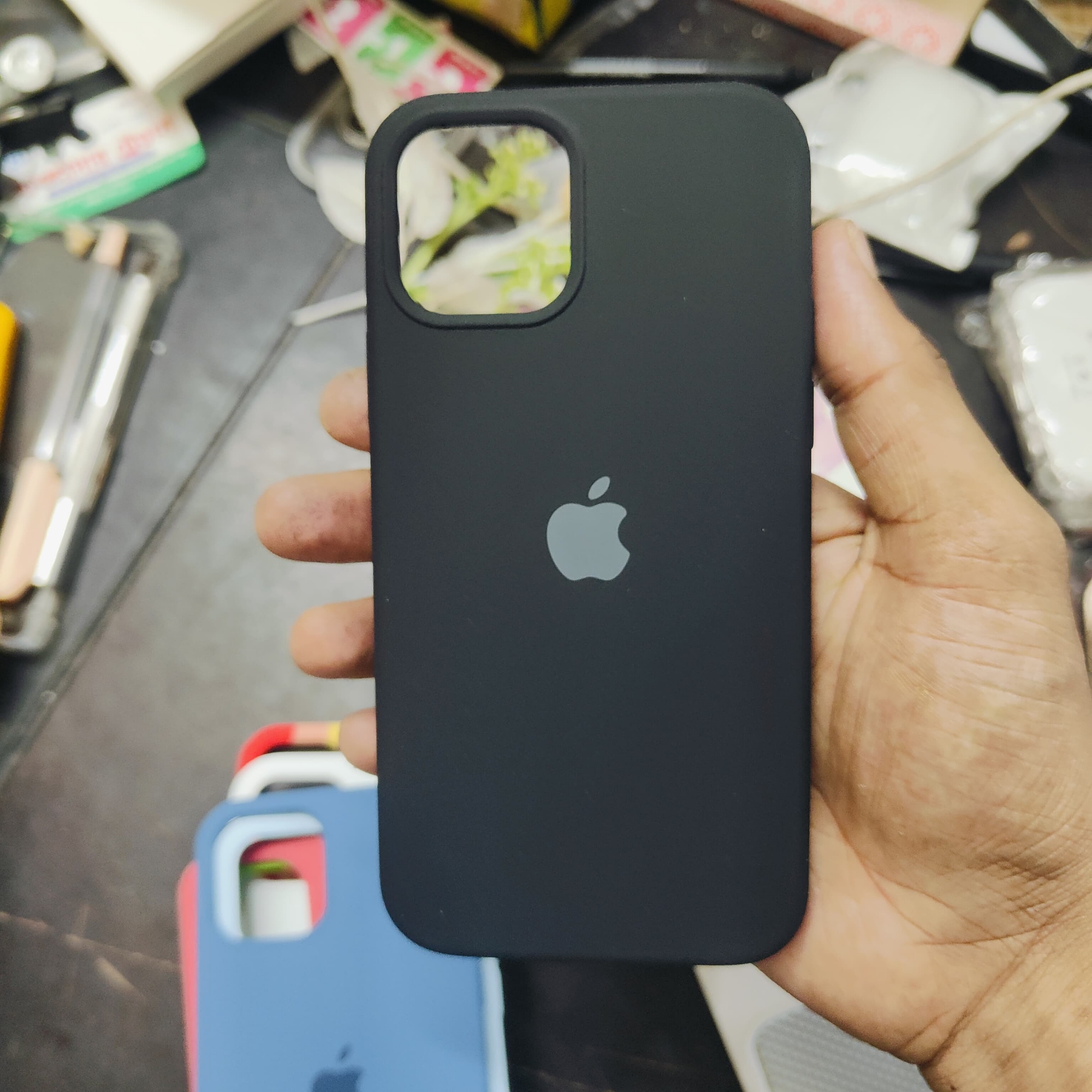 Picture of For iPhone 12/iphone 12 pro Soft Microfiber Cloth Back Full Protection Case Cover Cwith Logo Soft Silicone Rubber Phone Case