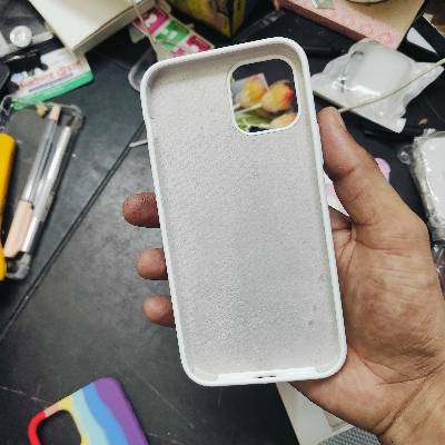 Picture of For iPhone 12/iphone 12 pro Soft Microfiber Cloth Back Full Protection Case Cover Cwith Logo Soft Silicone Rubber Phone Case