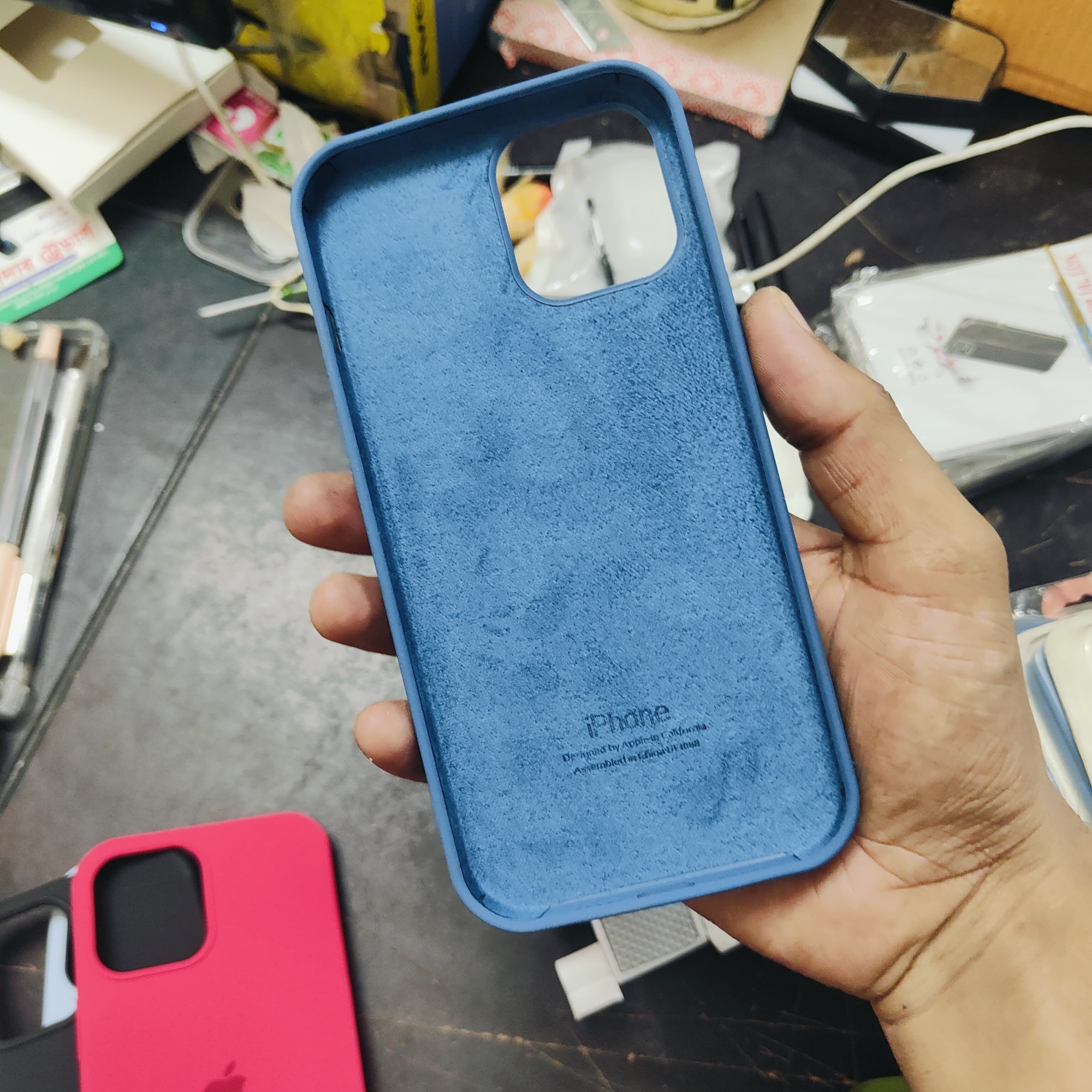 Picture of For iPhone 12 pro max Soft Microfiber Cloth Back Full Protection Case Cover Cwith Logo Soft Silicone Rubber Phone Case Apple iPhone 12 Pro Max