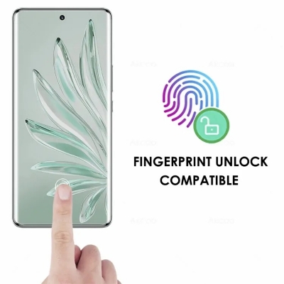 Picture of Vivo V30e Premium UV Tempered Glass Screen Protector Curved with Liquid Glue and UV Light - Transparent Clear