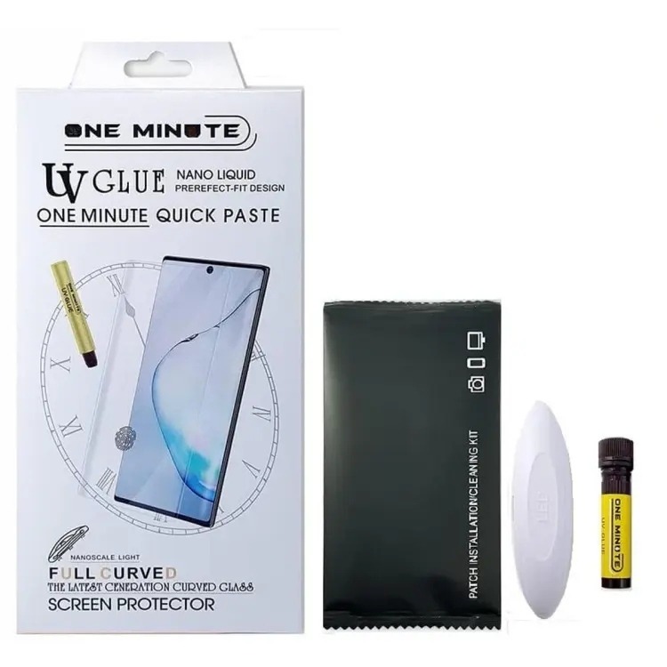 Picture of Vivo V30e Premium UV Tempered Glass Screen Protector Curved with Liquid Glue and UV Light - Transparent Clear