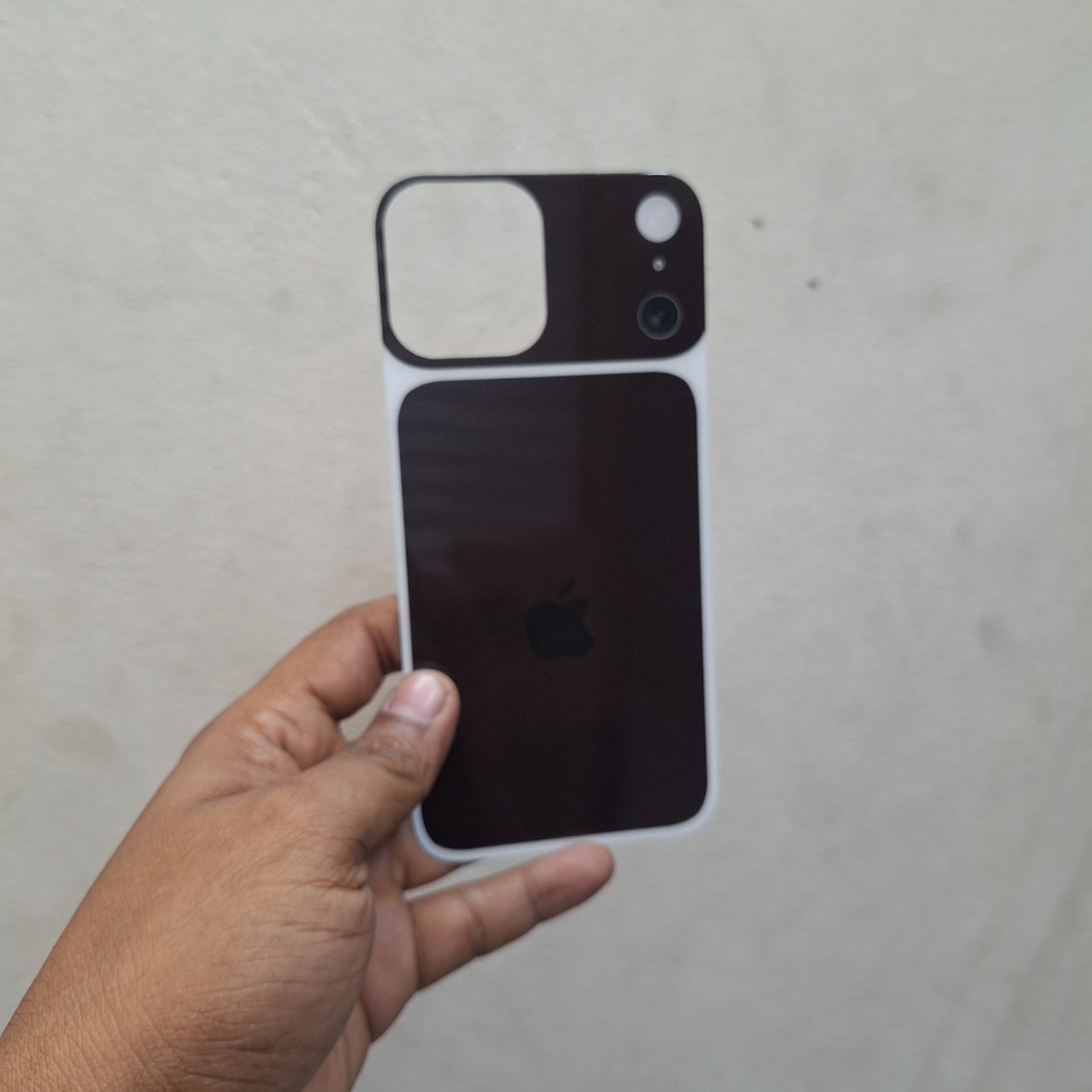 Picture of Latest Convert Back Glass For iPhone 15 Pro Max to 17 Pro Max Upgrade Phone Converter Glass & Transparent Dust Plug Case