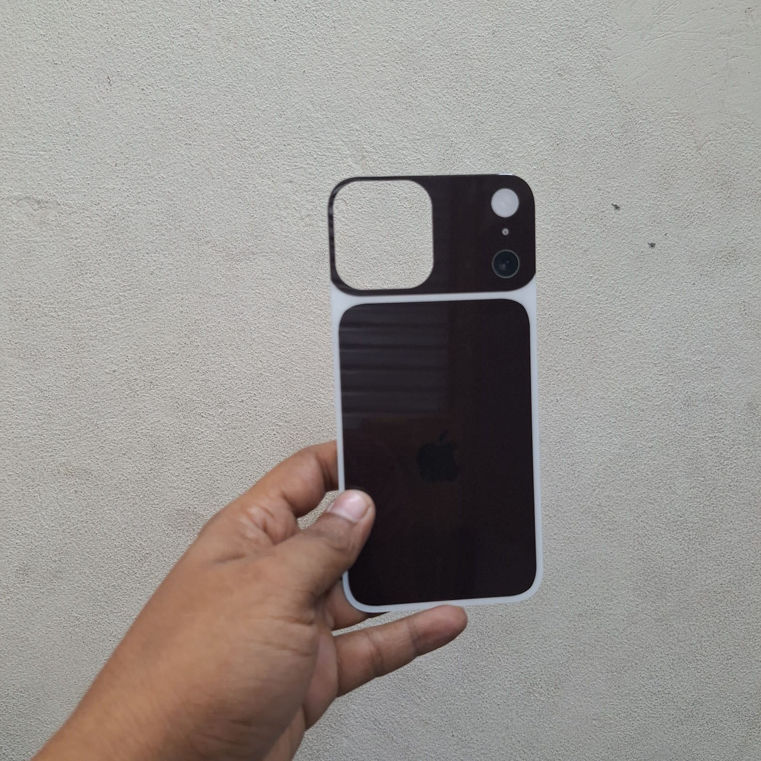 Picture of Latest Convert Back Glass For iPhone 16 Pro Max to 17 Pro Max Upgrade Phone Converter Glass & Transparent Dust Plug Case