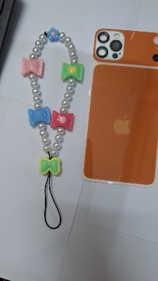 Picture of Pearl Phone Chain Beads Cellphone Lanyard Cute Bear Straps For Mobile Telephone Jewelry Accessories For Women Phonecase Ornament
