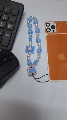 Picture of Pearl Phone Chain Beads Cellphone Lanyard Cute Bear Straps For Mobile Telephone Jewelry Accessories For Women Phonecase Ornament
