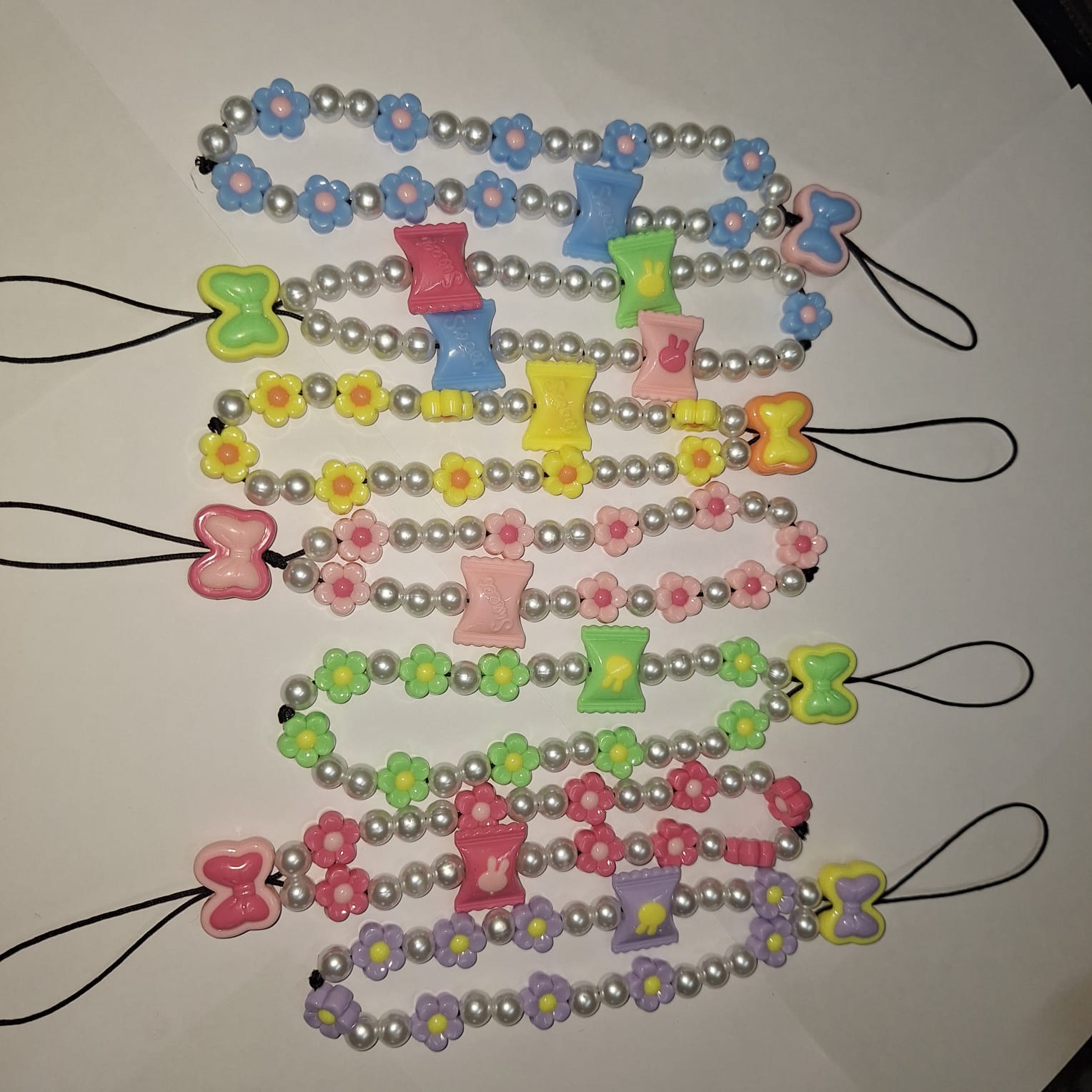 Picture of Pearl Phone Chain Beads Cellphone Lanyard Cute Bear Straps For Mobile Telephone Jewelry Accessories For Women Phonecase Ornament