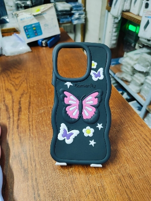 Picture of for Realme C53 / Narzo N53 / C51 Back Cover Pink Butterfly Pattern Luxury Phone Cover Soft Silicone Macaron Wave Mobile Case