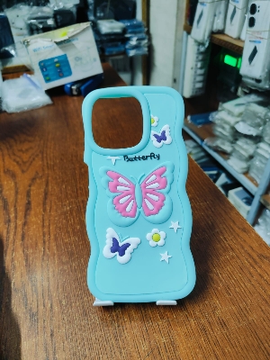 Picture of for Realme C53 / Narzo N53 / C51 Back Cover Pink Butterfly Pattern Luxury Phone Cover Soft Silicone Macaron Wave Mobile Case