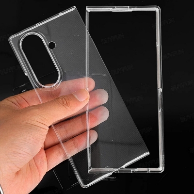 Picture of For Samsung Galaxy Z Fold 7 Clear Cover zFold7 ZFold7 5G Clear Phone Case Anti-Fall Front and Back Bumper Shockproof Coque