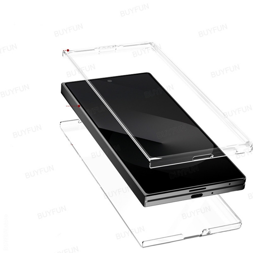 Picture of For Samsung Galaxy Z Fold 7 Clear Cover zFold7 ZFold7 5G Clear Phone Case Anti-Fall Front and Back Bumper Shockproof Coque