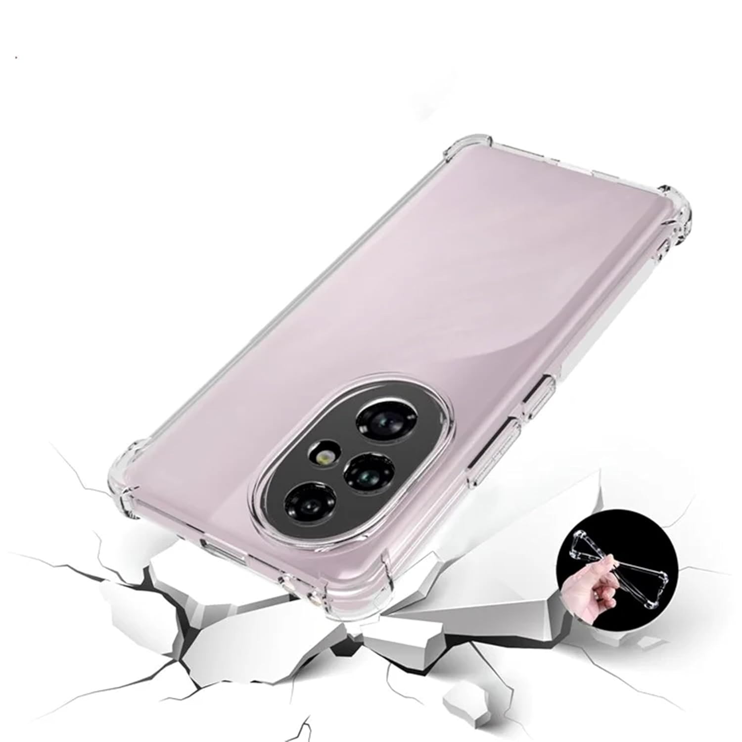 Picture of Honor 200 5G Premium Silicone Case Crystal Clear Soft TPU Ultra-Thin Transparent Flexible Protective Mobile Phone Back Cover