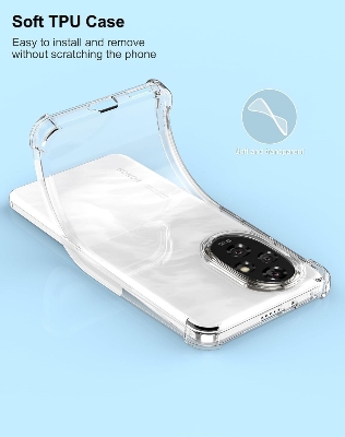 Picture of Honor 200 5G Premium Silicone Case Crystal Clear Soft TPU Ultra-Thin Transparent Flexible Protective Mobile Phone Back Cover