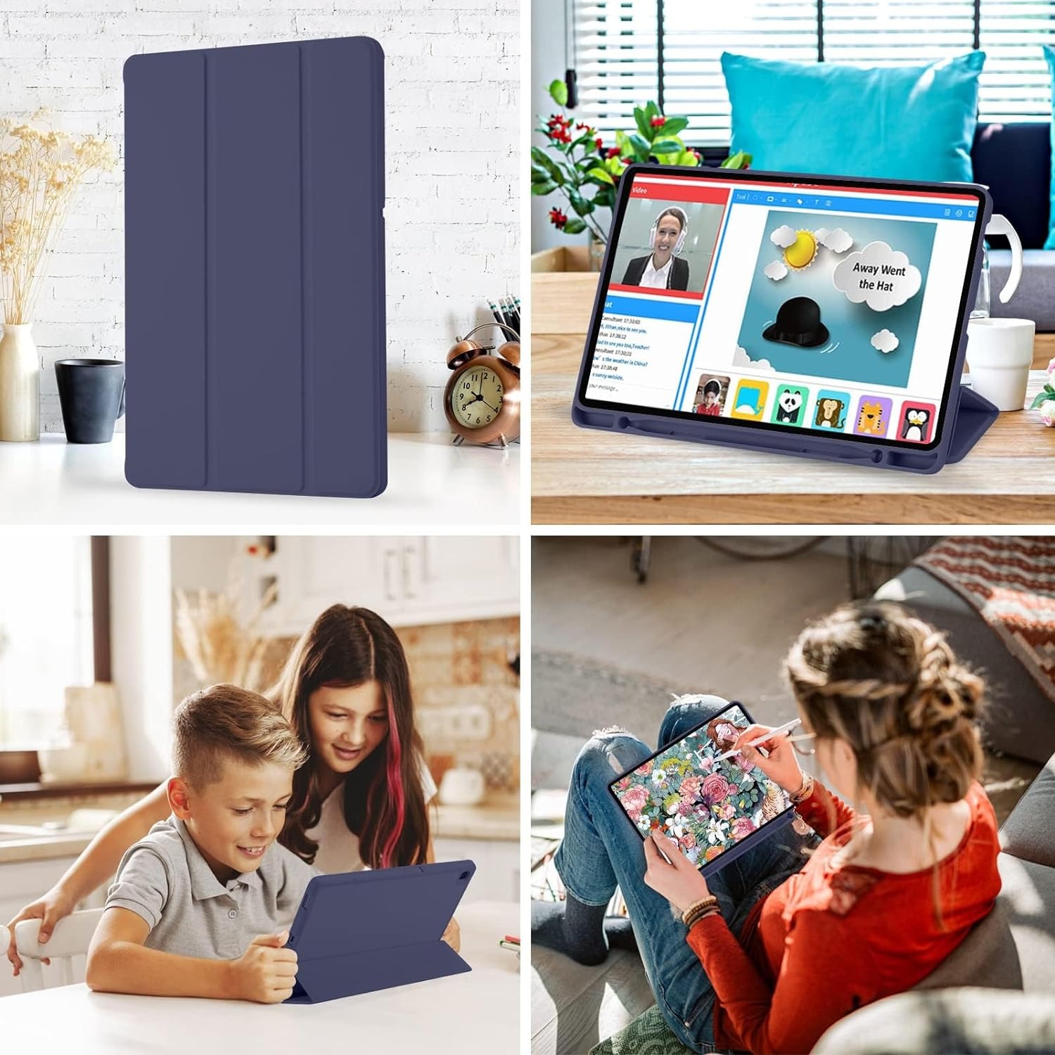 Picture of For xiaomi redmi pad se 11 inch Tablet 2023 Smart Case Cover with Pencil Holder,Soft TPU Smart Stand Back Cover Auto Wake/Sleep (Black)