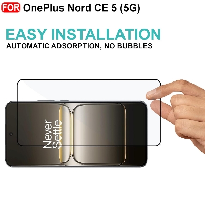 Picture of Tempered Glass for OnePlus Nord CE5 / CE 5 (5G) – Full HD Screen Protector with Edge-to-Edge Coverage, Anti-Scratch Protection & Easy Installation Kit (Black)