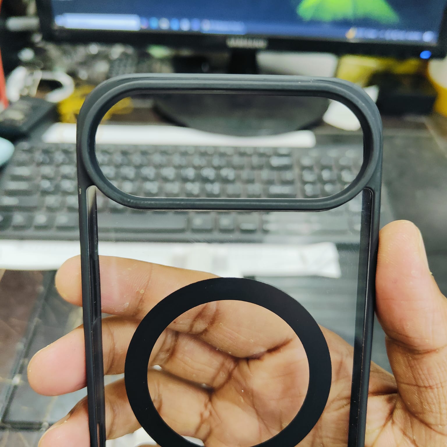 Picture of For Iphone 17 Air Transparent Q Series Magsafe Protective Back Cover Clear Case