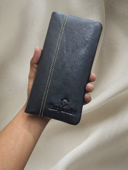 Picture of Classic Wallet Man Full Black Leather Wallet Rfid Business Long Wallets - Wallet For Men - Money