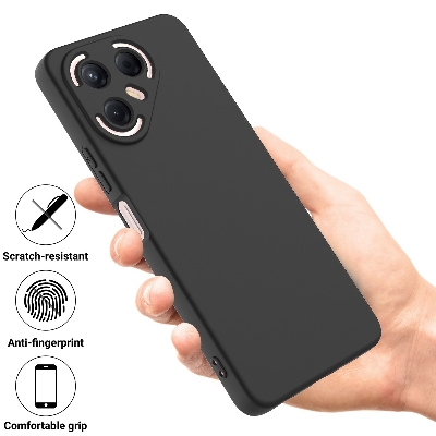 Picture of Tecno Pova 7 Pro Silicone Matte Flexible Soft Phone Case - Black - Phone Back Cover