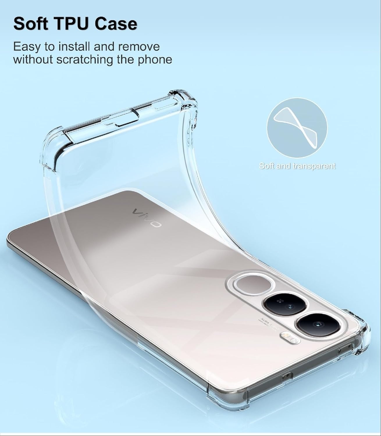 Picture of Vivo Y19s 4G/Y29 5G Soft TPU Back Cover Shockproof Silicone Bumper - Transparent