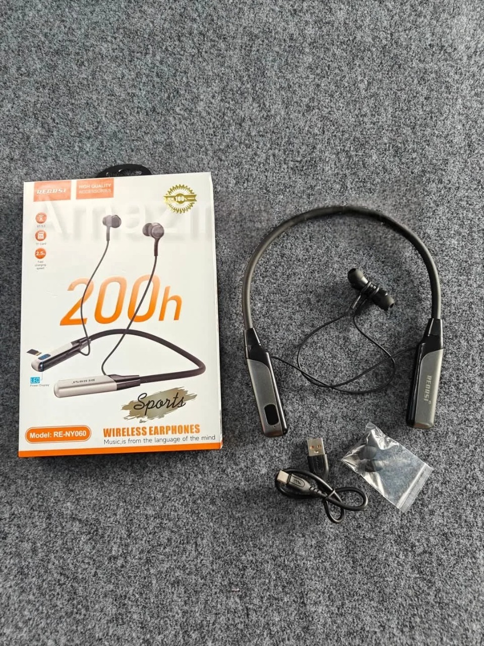 Picture of Recrsi wireless Neckband Bluetooth Earphone RE-NY060 চার্জিং ব্যাকআপ 200 ঘন্টা