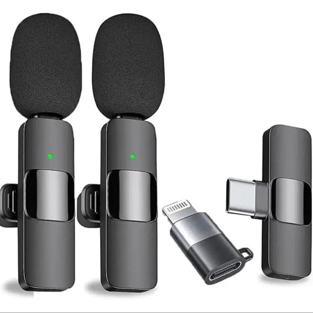 Picture of K9 Wireless Dual Microphone Professional Lapel Lavalier Microphone Remove Noise For Type C+Apple