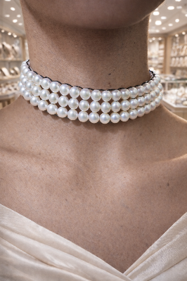 Picture of Elegant Ladies Pearl Choker Necklace