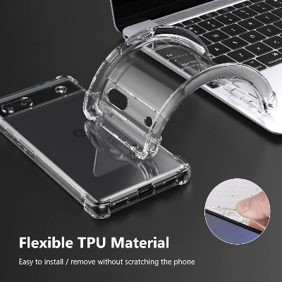 Picture of Google Pixel 6A Premium Silicone Case Crystal Clear Soft TPU Ultra-Thin Transparent Flexible Protective Mobile Phone Back Cover