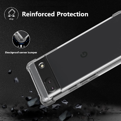 Picture of Google Pixel 6A Premium Silicone Case Crystal Clear Soft TPU Ultra-Thin Transparent Flexible Protective Mobile Phone Back Cover