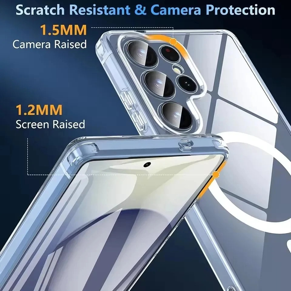 Picture of Magsafe Case Samsung S25 Ultra / S24 Ultra / S23 Ultra / S22 Ultra / S21 Ultra Back Cover Magnetic Case For Samsung Magnetic Clear Case Wireless Charging Shockproof Cover Magnetic Phone Case Compatible Back Cover