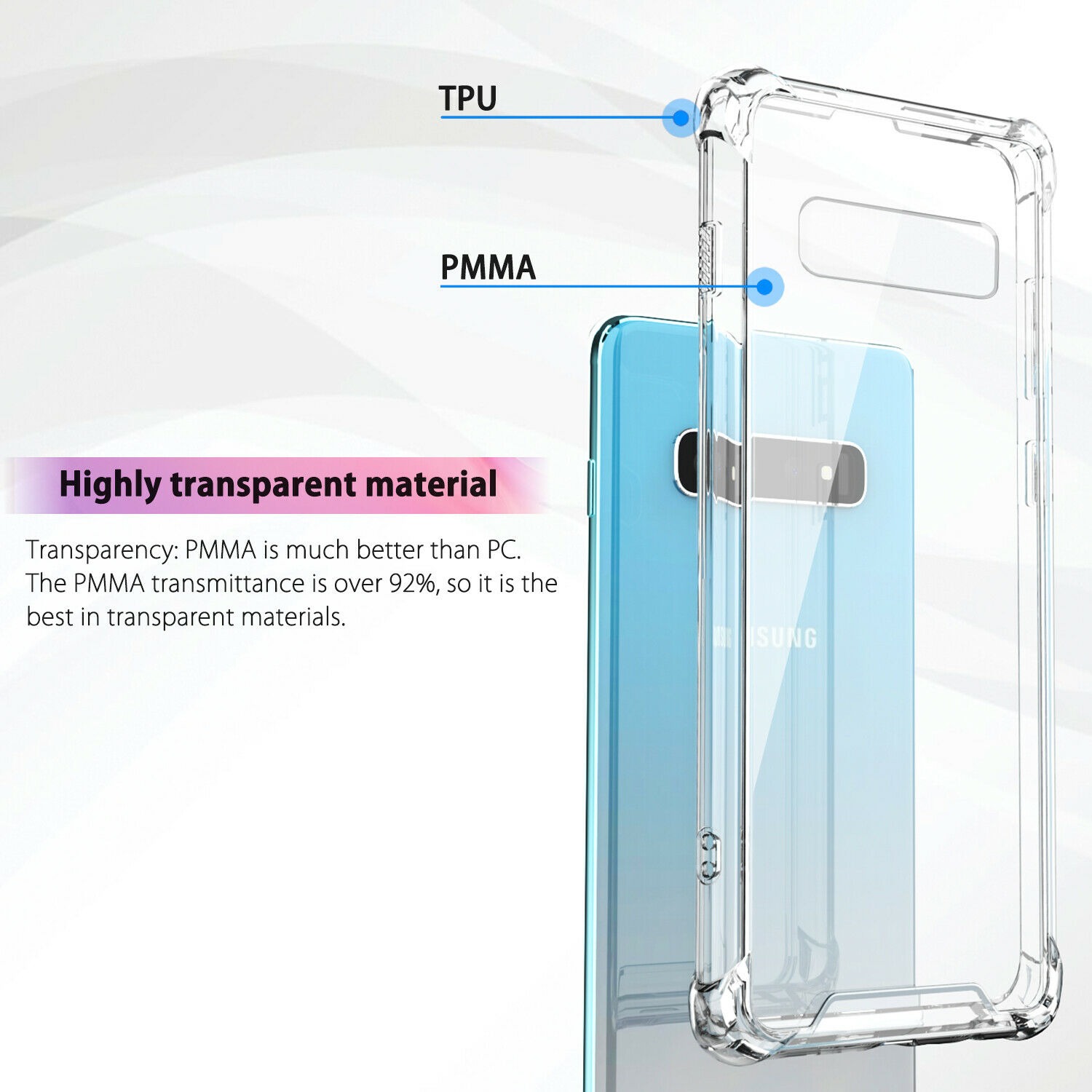 Picture of Samsung Galaxy S10 Plus Anti Shock See Through Mobile Back Cover