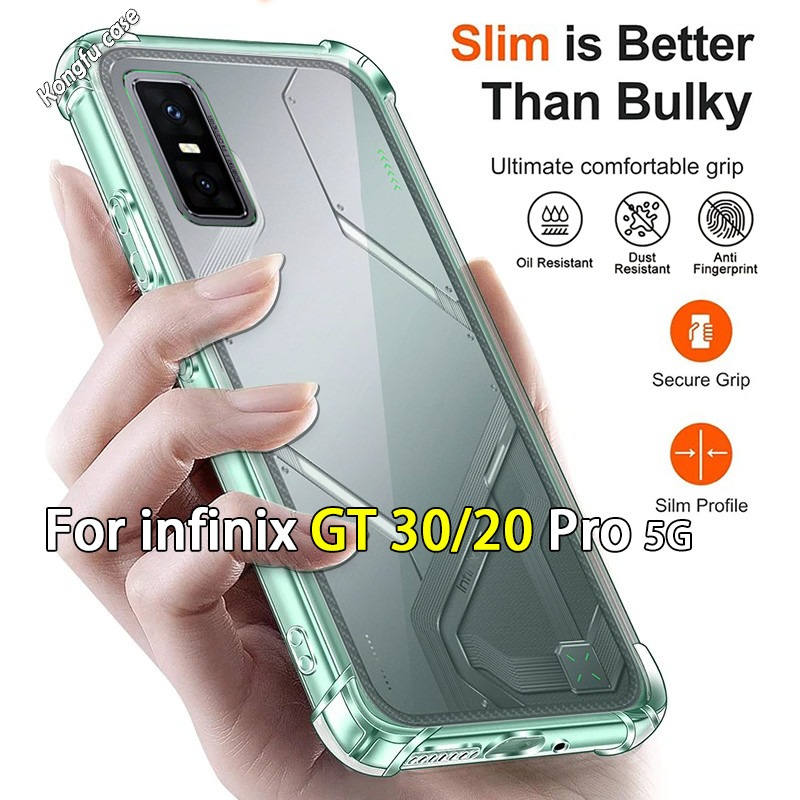 Picture of for infinix GT 30 Pro 5G Clear Casing Compatible Transparent TPU Phone Case Shockproof Casing Protection Anti-fall Soft Back Cover