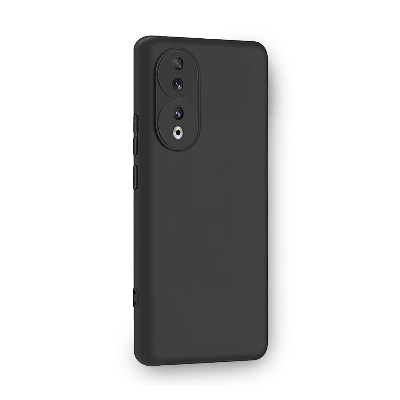 Picture of Protection Matte Finished Back Cover Case for Honor 90 5G | Rubberized TPU | Slim Thin Soft Matte Flexible Matte Touch Shockproof - Matte Black