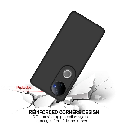 Picture of Matte Finish Soft Back Case Cover for Vivo V50 / V50e / Vivo T4R (5G) - Black