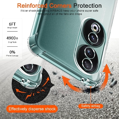 Picture of Back Cover For Honor 90 5G Perfect Fitting Hybrid Edge To Edge Bumper Protection Transparent Back Cover For Honor 90 5G - Transparent