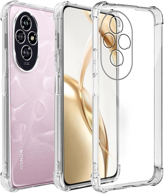 Picture of Flexible Shockproof Crystal Clear TPU Soft Bumper Back Cover with Cushioned Edges Back Cover for Honor 200 Pro 5G -Transparent