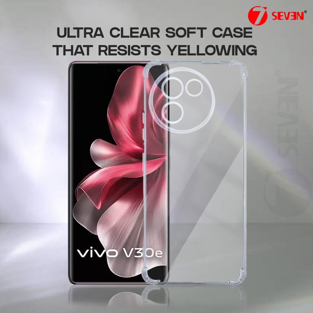 Picture of Back Cover for VIVO V30E 5G Transparent Mobile Back Case Shock Proof Design Camera Edges Protection Crystal Clear Phone Case Silicon Soft TPU and Flexible Bumper Phone Cover