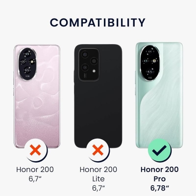 Picture of FitSmart Shockproof Silicon Flexible Back Cover for Honor 200 Pro 5G - Black